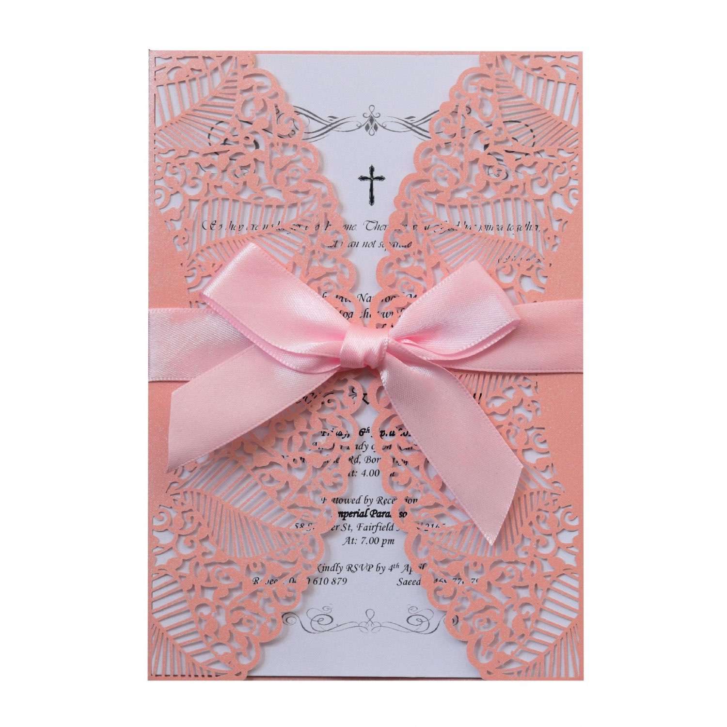 White Holiday Card Wedding Invitation Card Laser-hollowed Design 